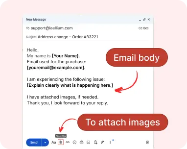 Screenshot showing email body